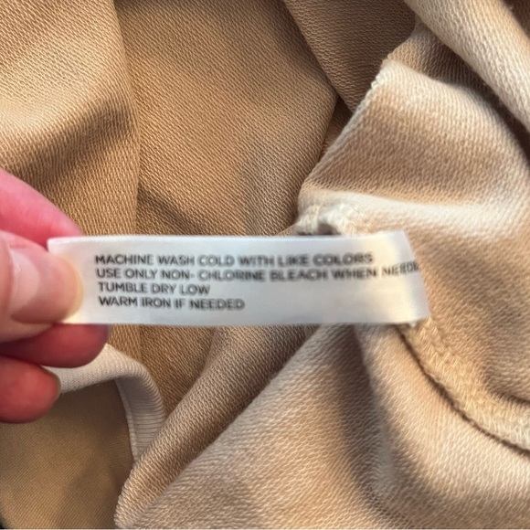 Tuckernuck Beige Sand & White Farah Terry Pullover Oversized Size XS/S Sporty - Picture 8 of 9